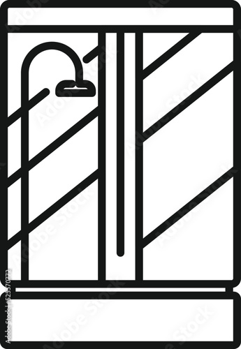 Wall washroom cabin icon outline vector. Shower stall