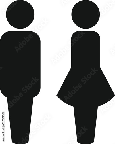 Male female door icon simple vector. Wc toilet