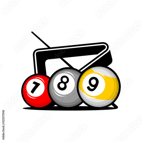billiard ball logo illustration vector, sport club logo