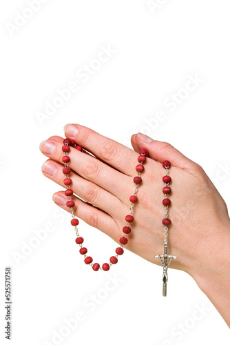 Fototapeta Female hands with rosary