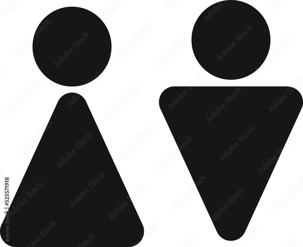 Male female toilet icon simple vector wc restroom stock vector adobe