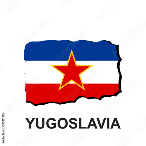 yugoslavia national flag, attractive and simple vector photo
