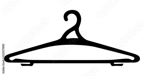 Clothes hangers. Shoulder clothing storage. Silhouette illustration
