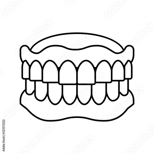 denture dental care line icon vector illustration