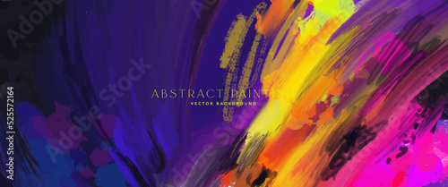 Artistic painted strokes vector background. Abstract fine art backdrop. Colorful texture. Modern horizontal artwork.