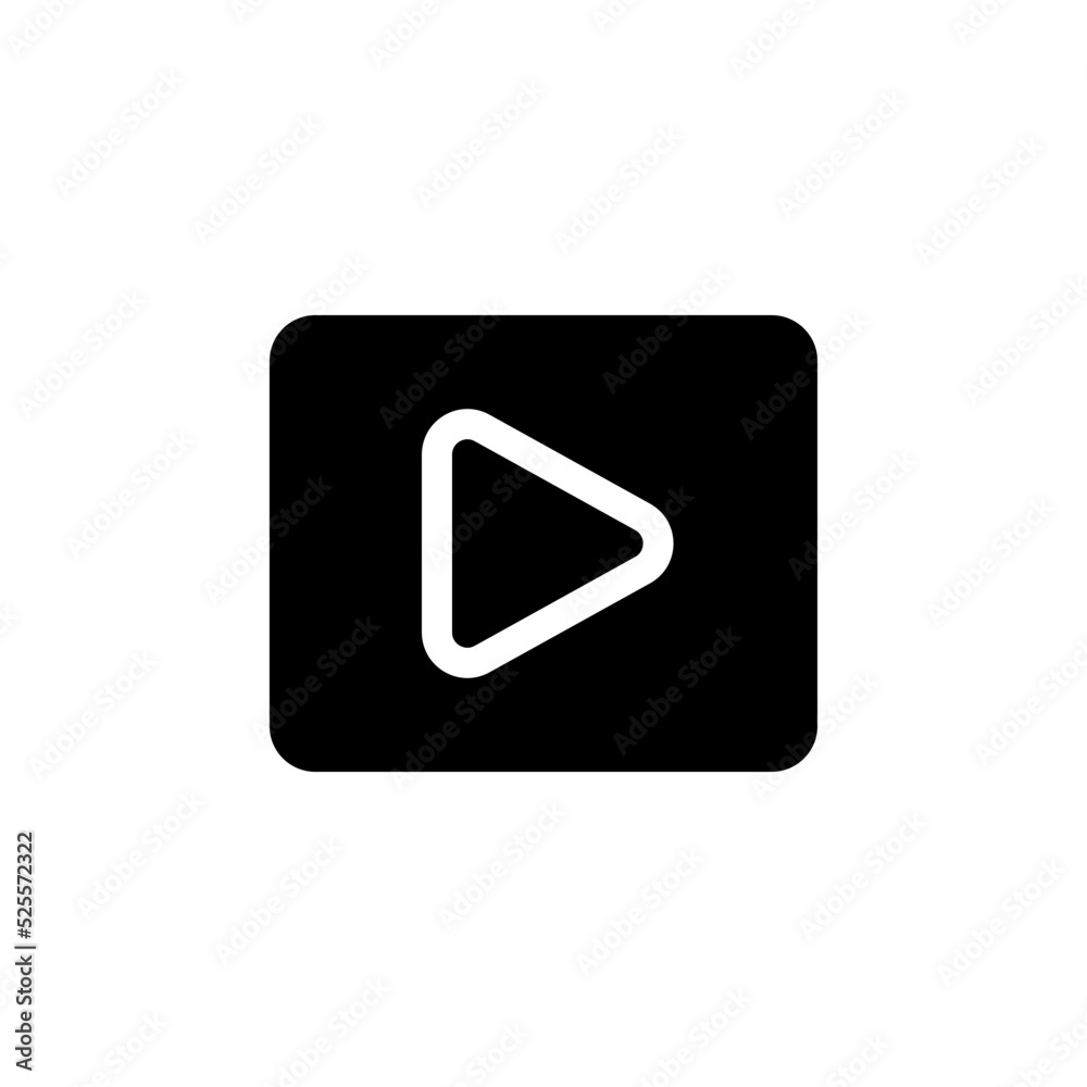 Video black glyph ui icon. Moving visual media. Simple filled line element. User interface design. Silhouette symbol on white space. Solid pictogram for web, mobile. Isolated vector illustration Video black glyph ui icon. Moving visual media. Simple filled line element. User interface design. Silhouette symbol on white space. Solid pictogram for web, mobile. Isolated vector illustration