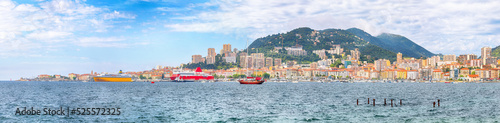 Picturesque morning cityscape of Ajaccio city and port.