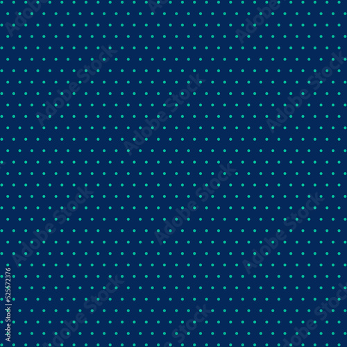 Polka dot texture, green on dark blue polka dot seamless pattern as background