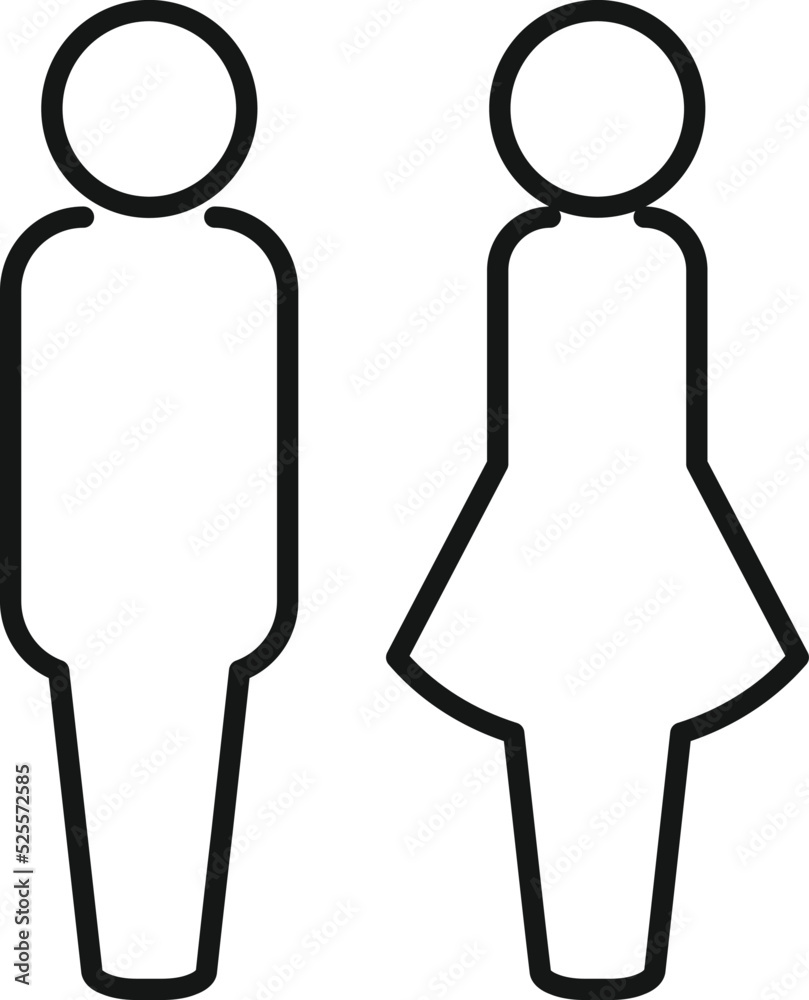 Male female door icon outline vector. Wc toilet Male female door icon outline vector. Wc toilet