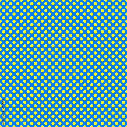 Polka dot texture  yellow on blue polka dot seamless pattern as background
