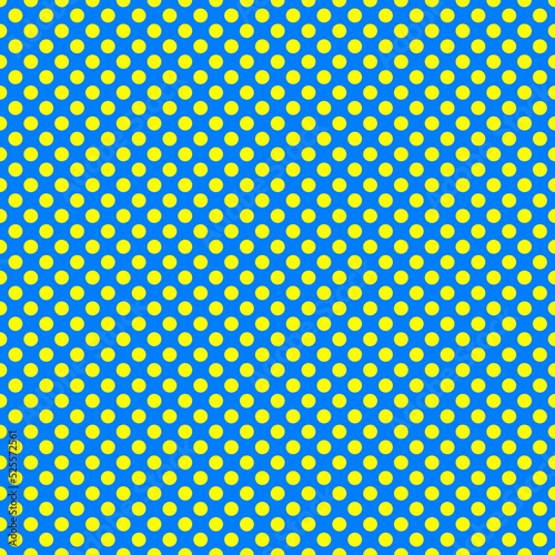 Polka dot texture, yellow on blue polka dot seamless pattern as background