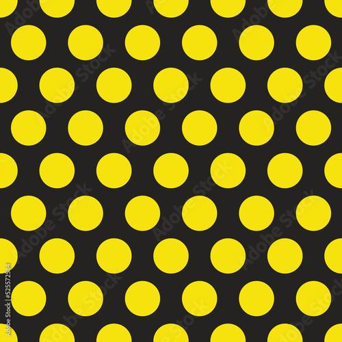 Yellow and gray polka dot seamless pattern as background
