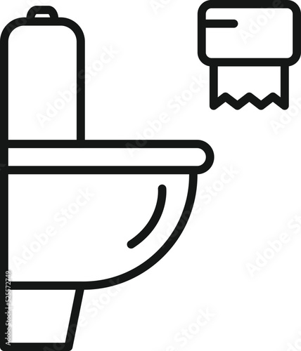 Toilet with paper icon outline vector. Wc restroom