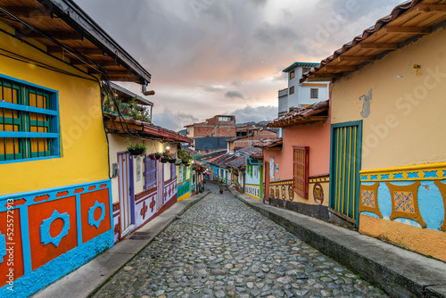 colorful town of guatape in antioquia district, colombia.