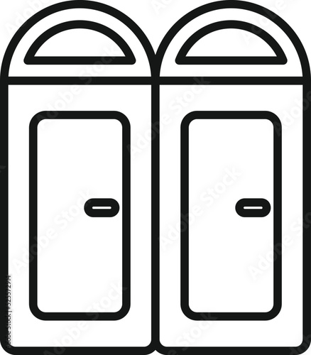 Public plastic wc icon outline vector. Toilet bathroom