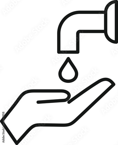 Water tap toilet icon outline vector. Wc restroom