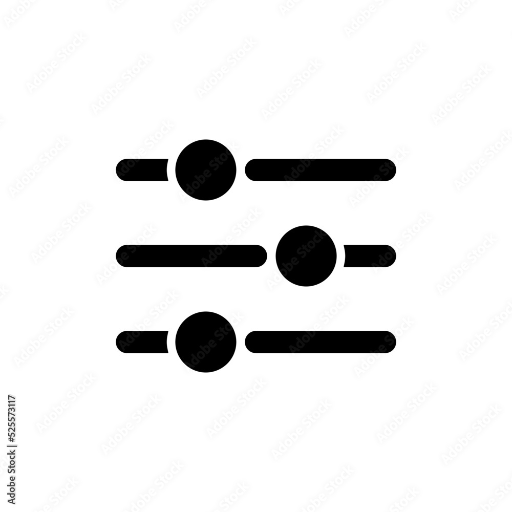 Adjustments black glyph ui icon. Photo and video. Simple filled line element. User interface design. Silhouette symbol on white space. Solid pictogram for web, mobile. Isolated vector illustration