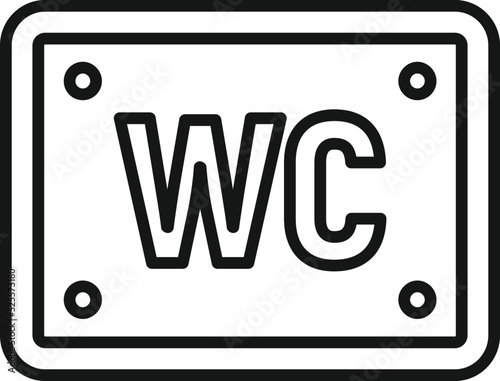 Wc board icon outline vector. Toilet room