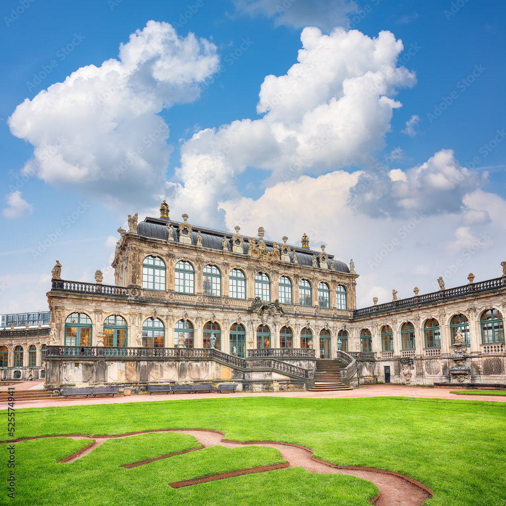 Astonishing view of famous Zwinger palace (Der Dresdnen Zwinger) Art Gallery of Dresden.