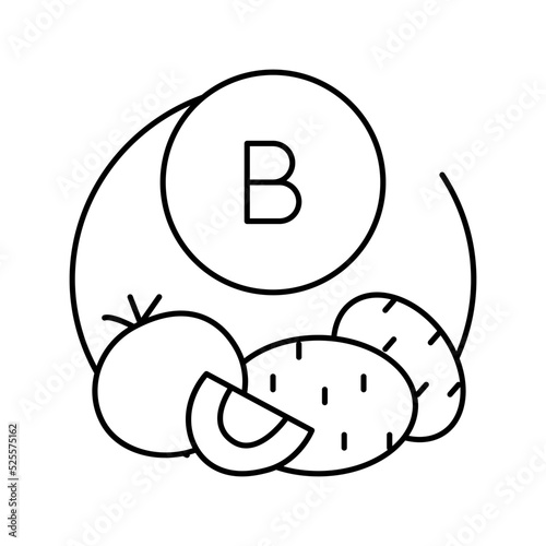 b vegetable vitamin line icon vector illustration