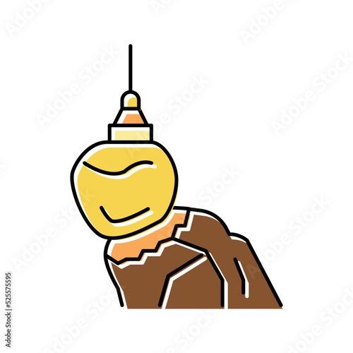 golden rock color icon vector illustration