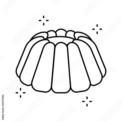 pudding jelly candy gummy line icon vector illustration