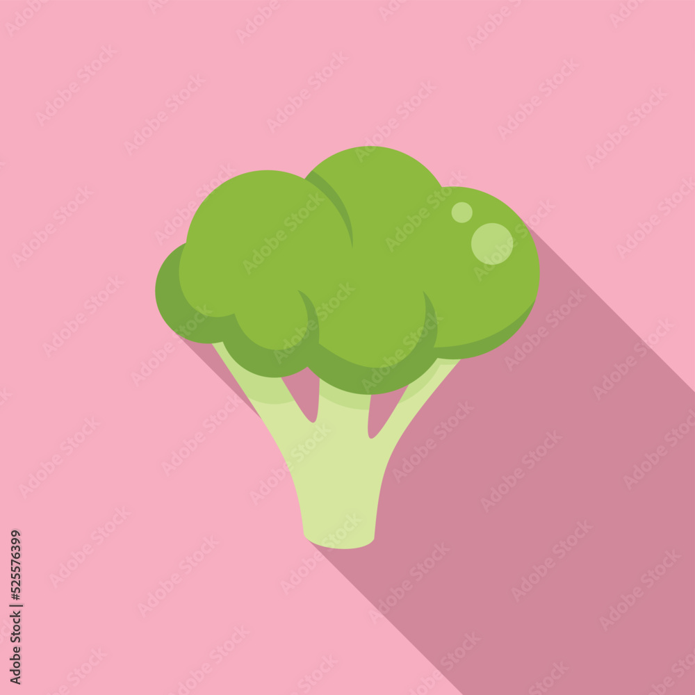 Gmo broccoli icon flat vector. Dna food