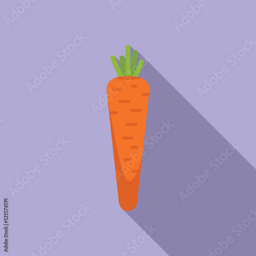 Carrot gmo icon flat vector. Agriculture food