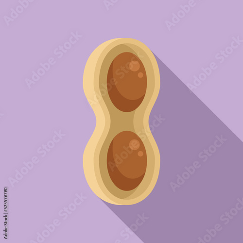 Gmo bean icon flat vector. Dna food