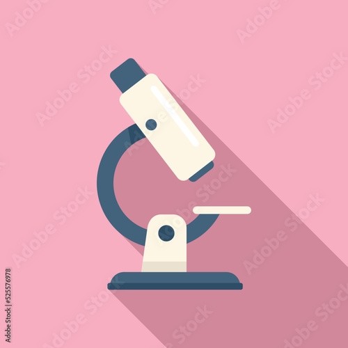 Dna microscope icon flat vector. Gmo food