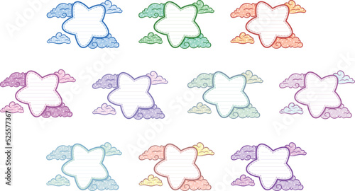set of sticky stars letter notes for writing with pastel coloring