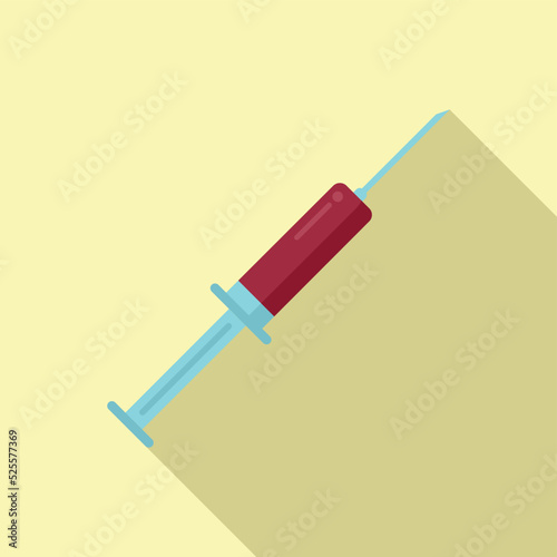 Gmo syringe icon flat vector. Dna food