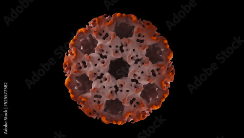 HIV AIDS virus capsid particle at nanometer resolution, medical science illustration photo