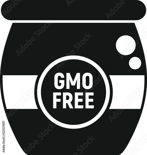 Gmo free jar icon simple vector. Dna food