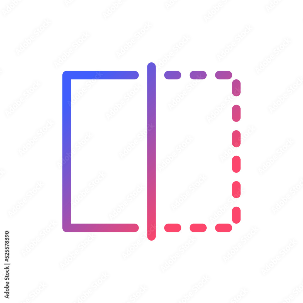 Crop video length pixel perfect gradient linear ui icon. Splitting clip. Cut duration. Film editor. Line color user interface symbol. Modern style pictogram. Vector isolated outline illustration Crop video length pixel perfect gradient linear ui icon. Splitting clip. Cut duration. Film editor. Line color user interface symbol. Modern style pictogram. Vector isolated outline illustration