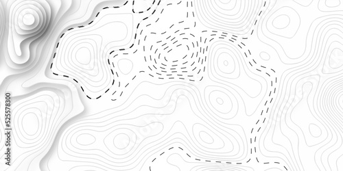 abstract Pattern with Topographic map and maunt map with river and road map background. Line topography map contour background, geographic grid. Abstract vector illustration.