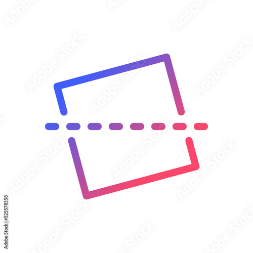 Straighten pixel perfect gradient linear ui icon. Horizontal line. Picture, video repair. Photo editor. Line color user interface symbol. Modern style pictogram. Vector isolated outline illustration