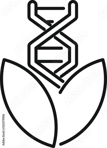Dna plant icon outline vector. Gmo food