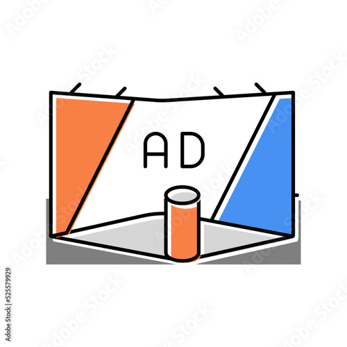 stand exhibition show color icon vector illustration