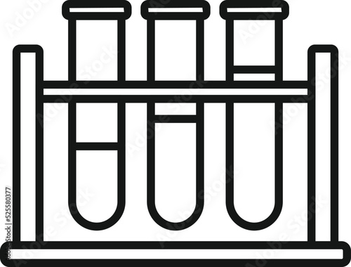 Test tube stand icon outline vector. Gmo food