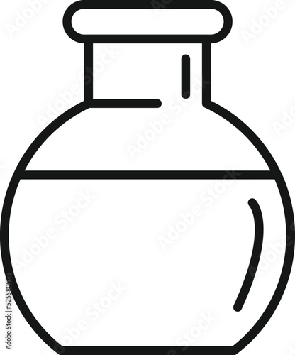 Laboratory pot icon outline vector. Gmo dna