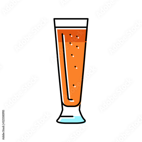 pilsner beer glass color icon vector illustration