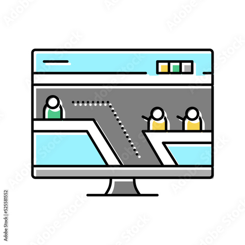 action platform video game color icon vector illustration