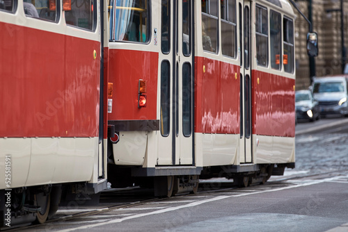 Tram public transportation in Praha, Czech republic.