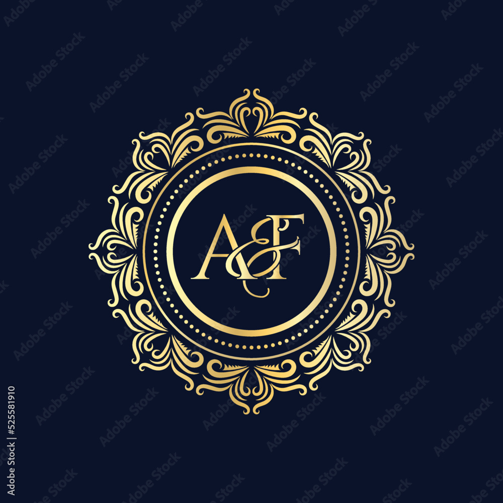 A and F, AF logo initial vector mark, AF luxury ornament monogram logo ...