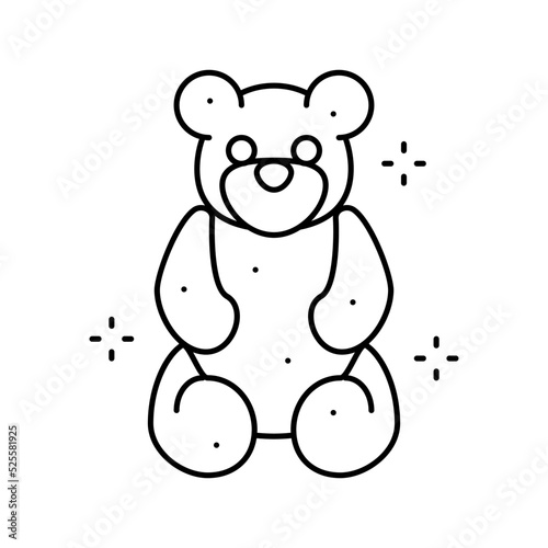 jelly bear candy gummy line icon vector illustration