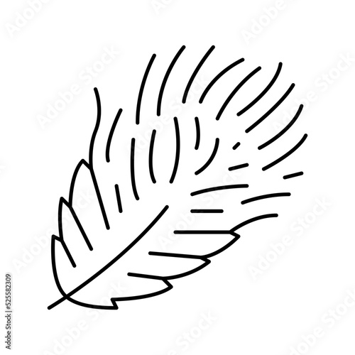 fluff feather soft line icon vector illustration