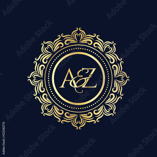 A and Z, AZ logo initial vector mark, AZ luxury ornament monogram logo