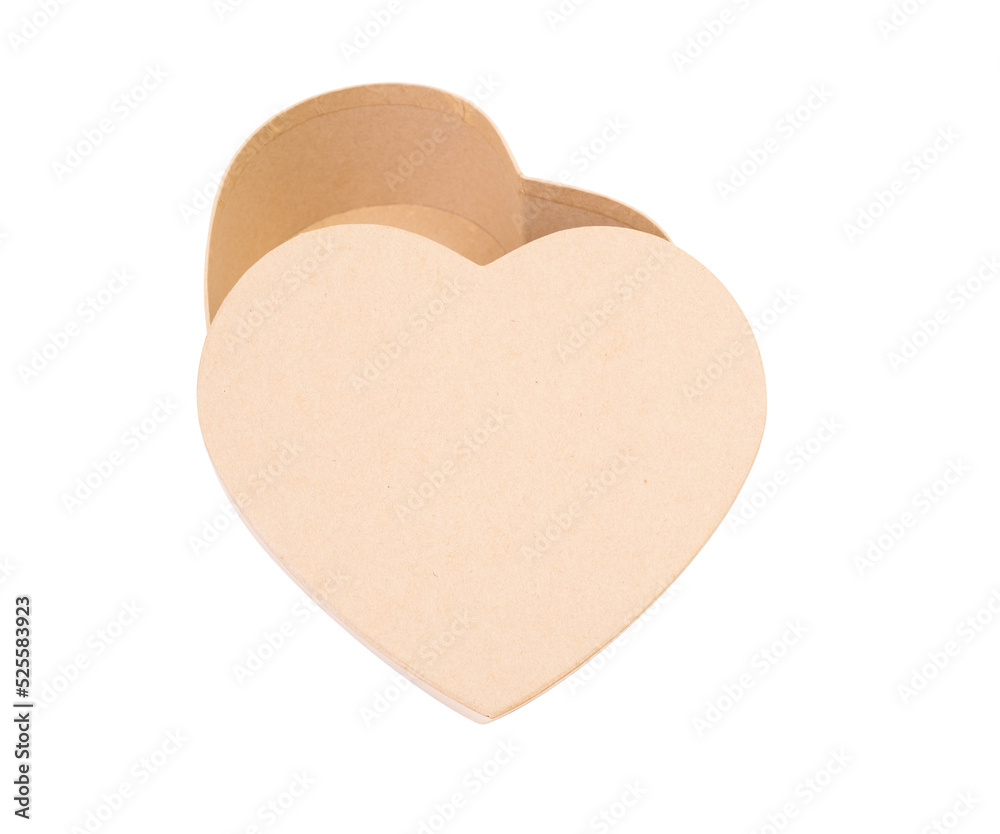 Brown paper heart shape box