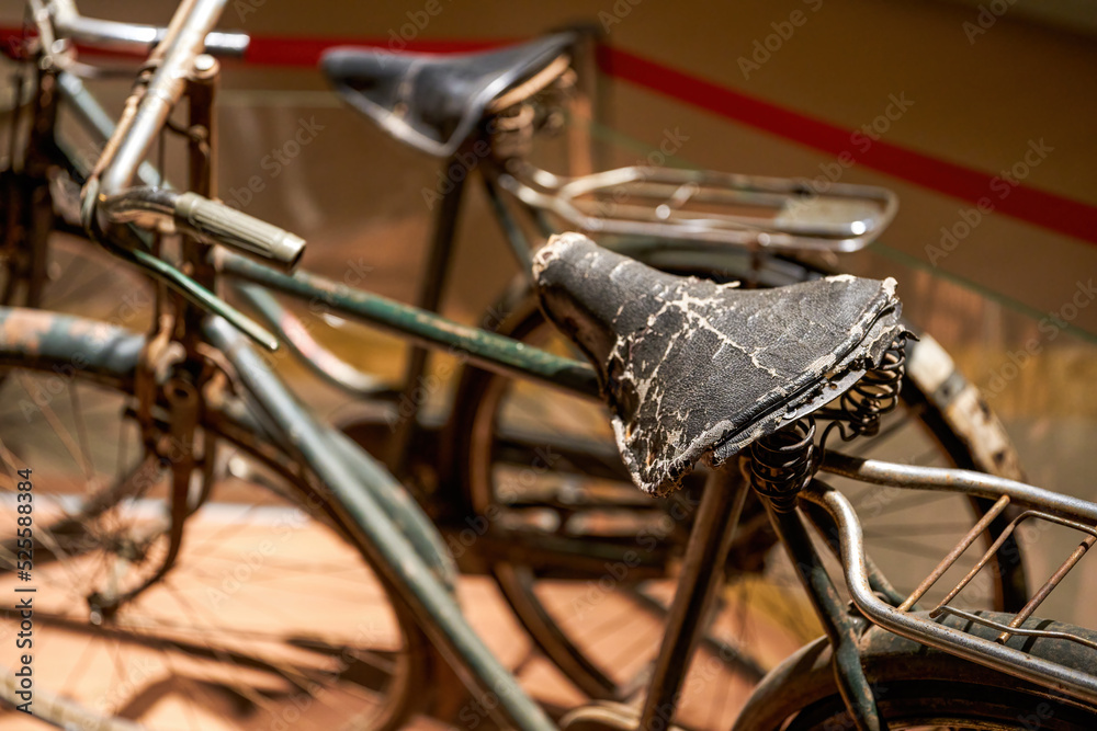 Fototapeta premium Close-up of an old retro bicycle